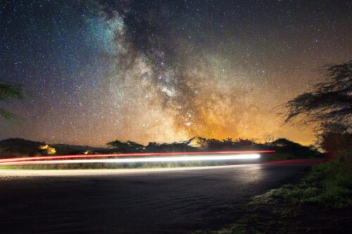 Scenic View Of Sea Against Sky At Night